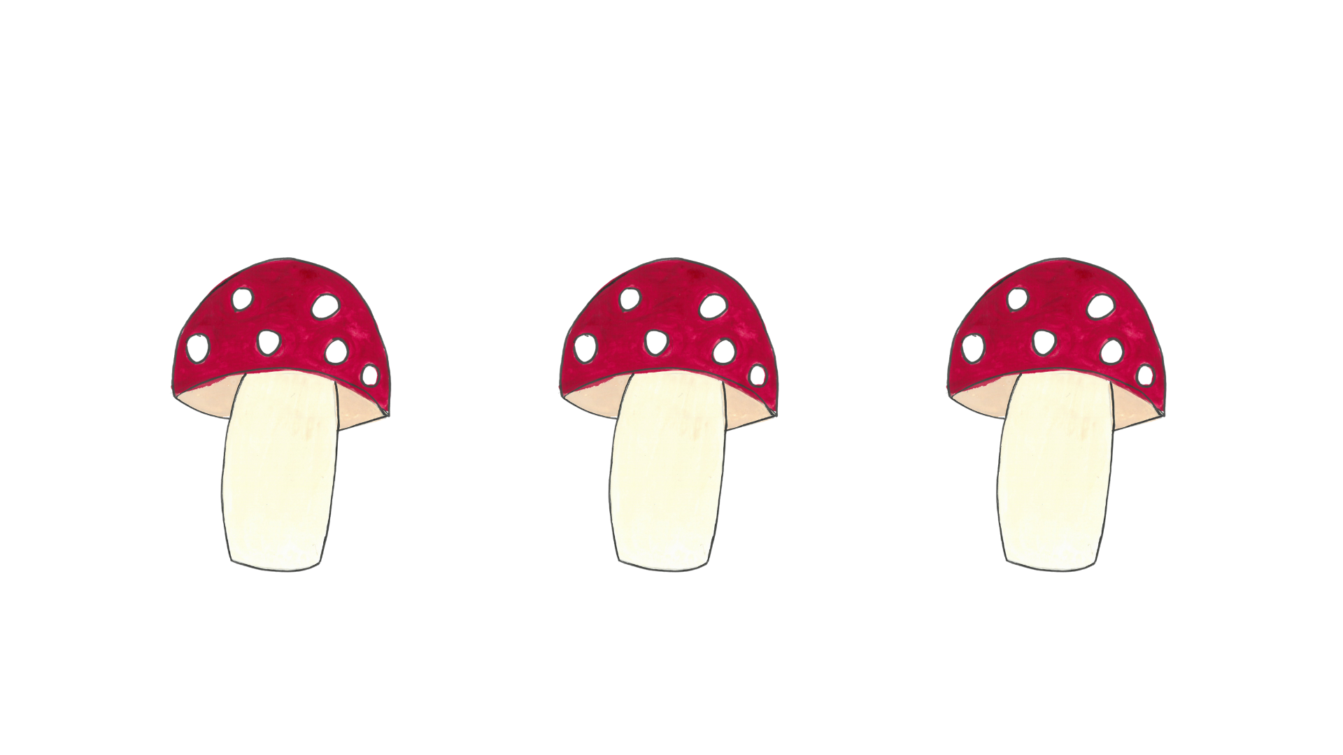 Toadstool Toad Stools in a row